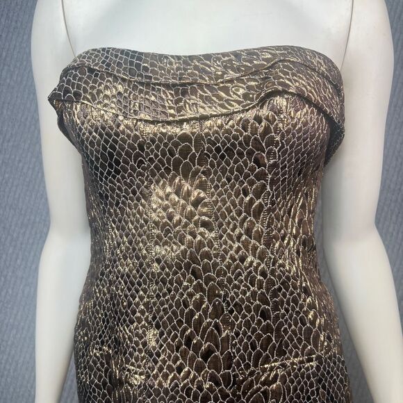 Glam Gold Corset Top Animal Print Shiny Gladiator Womens 4 Sexy Classy Bombshell - Picture 2 of 10